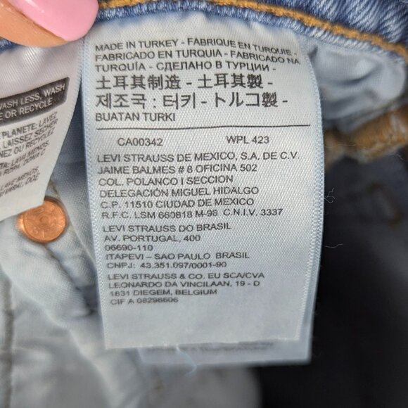 Levi's | Medium Wash Ribcage Straight Leg Jeans Size 27 - Picture 7 of 10